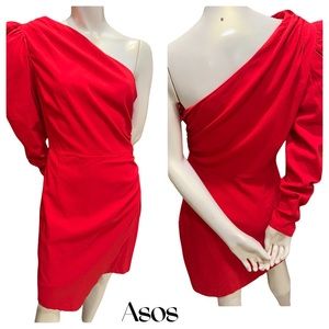 ASOS one shoulder dress Uk 12 US 8 red